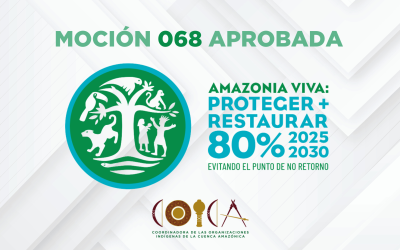 La COICA anuncia la aprobación de la Moción 068 de la UICN por una acción urgente para proteger y restaurar la Amazonía al 2030