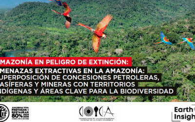La expansión de las concesiones extractivas amenaza territorios indígenas y áreas clave para la biodiversidad en la Amazonía