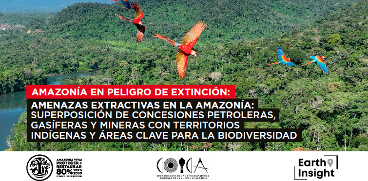 La expansión de las concesiones extractivas amenaza territorios indígenas y áreas clave para la biodiversidad en la Amazonía